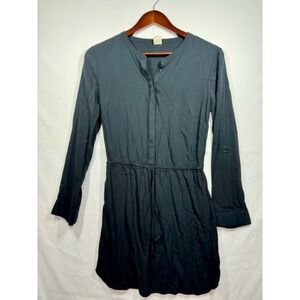 Body Glove Rayon Dress Long Sleeve Drawstring Casual Black Dress‎ Sz S/P